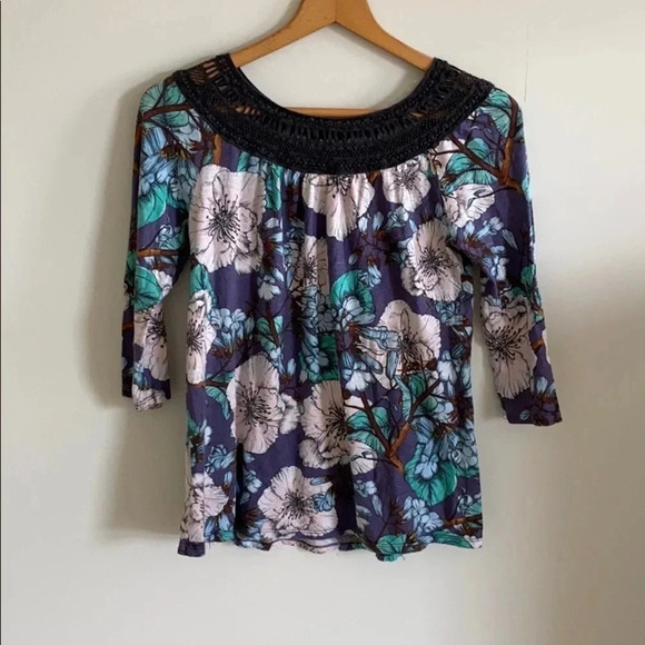 Anthropologie Meadow Rue Floral Print Top - Picture 5 of 8